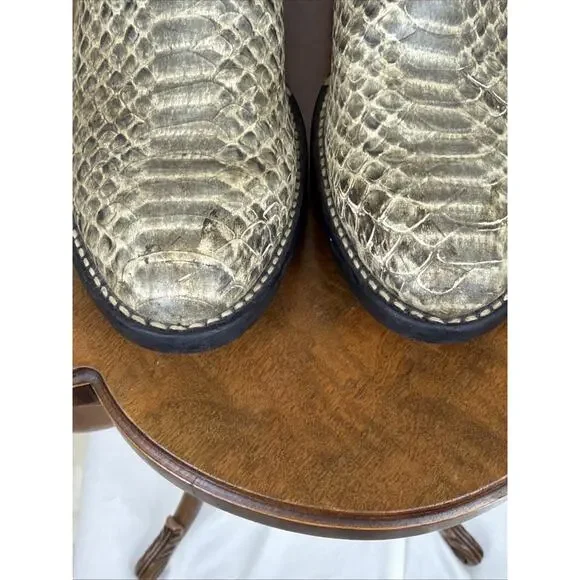 Texas Black Snakeskin Western Women's Boot Size 6.5 Two Tone Ladies Boots - Picture 5 of 8